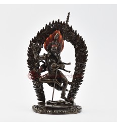 Hand Made 8.25" Troma Nagmo Jogini Oxidized Copper Alloy Statue from Patan, Nepal