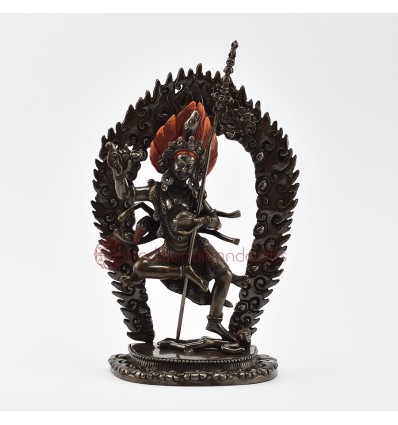 Hand Made 8.25" Troma Nagmo Jogini Oxidized Copper Alloy Statue from Patan, Nepal