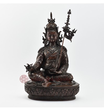 Hand Made Copper Alloy in Oxidation Finish 14.25" Guru Rinpoche Padmasambhava Statue