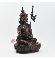 Hand Made Copper Alloy in Oxidation Finish 14.25" Guru Rinpoche Padmasambhava Statue