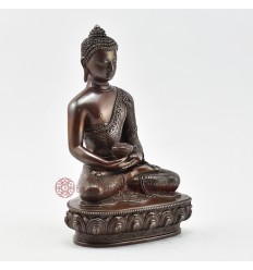 Hand Made Copper Alloy in Oxidation Finish 7.5" Amitabha Buddha Statue