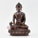 Hand Made Copper Alloy in Oxidation Finish 7.25" Medicine Buddha Statue