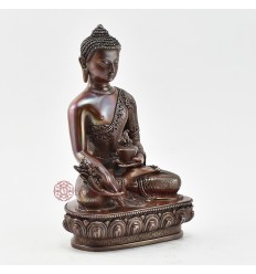 Hand Made Copper Alloy in Oxidation Finish 7.25" Medicine Buddha Statue