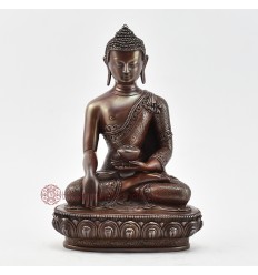 Hand Made Copper Alloy in Oxidation Finish 7.5" Shakyamuni Buddha Statue