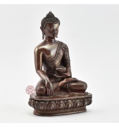 Hand Made Copper Alloy in Oxidation Finish 7.5" Shakyamuni Buddha Statue