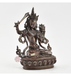 Hand Made Copper Alloy in Oxidation Finish 6.25" Manjushri / Jampelyang Statue