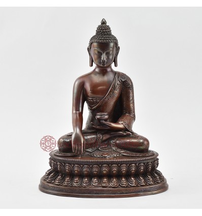 Hand Made Copper Alloy in Oxidation Finish 8.5" Shakyamuni Buddha / Tomba Statue