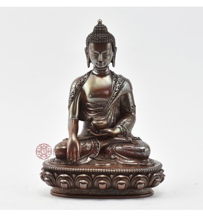 Hand Made Copper Alloy in Oxidation Finish 6.75" Sakyamuni Buddha / Tomba Statue