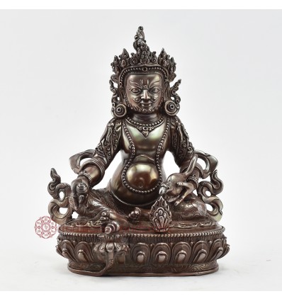 Hand Made Copper Alloy in Oxidation Finish 7" Yellow Dzambhala Statue