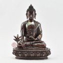 Hand Made Copper Alloy in Oxidation Finish 8.75" Medicine Buddha Statue