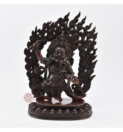 Hand Made Copper Alloy in Oxidation Finish 12.5" Vajrapani / Chanadorji Statue