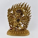  Hand Carved 24 Karat Gold Gilded Tibetan Buddhist Vajrakilaya Copper Statue 