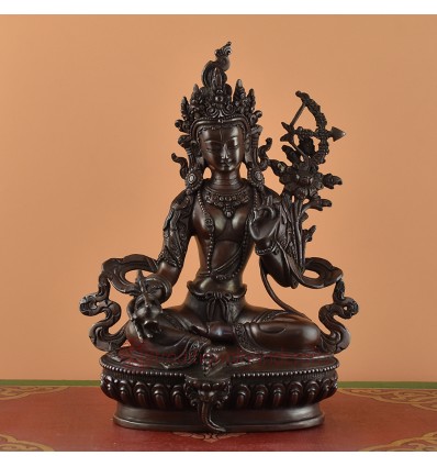 Hand Made Oxidized Copper Alloy 9" Red Tara Statue