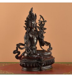 Hand Made Oxidized Copper Alloy 9" Red Tara Statue