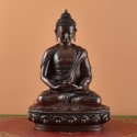 Hand Made Oxidized Copper Alloy 9" Amitabha/Amida Opame Buddha  Statue 