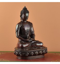 Hand Made Oxidized Copper Alloy 9" Amitabha/Amida Opame Buddha  Statue 