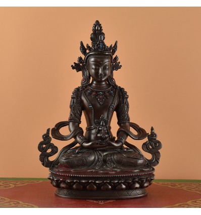 Handcrafted Tibetan Buddhist Aparmita Buddha / Amitayus / Tsepame Copper Statue