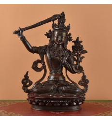 Handcrafted Tibetan Buddhist Manjushri / Jambiyang Copper Statue 