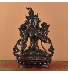 Handcrafted Tibetan Buddhist  White Tara / Dholkar Copper Statue