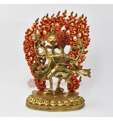 Hand Made Copper Alloy with 24 Karat Gold Gilded 11" Citipati Statue