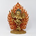 Hand Made Copper Alloy with Fully Gold Gilded 14" Garuda Statue