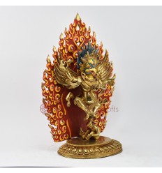 Hand Made Copper Alloy with Fully Gold Gilded 14" Garuda Statue