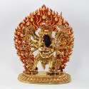 Hand Made Copper Alloy Gold Gilded 12.75" Chakrasamvara with Vajravarahi Statue