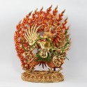 Hand Made Copper Alloy with Gold Gilded and Hand Painted Face 15" Garuda Statue