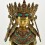 Tibetan Buddhist Copper Alloy with Gold Gilded, Hand Painted Face 19" Shakyamuni Buddha Statue