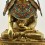 Tibetan Buddhist Copper Alloy with Gold Gilded, Hand Painted Face 19" Shakyamuni Buddha Statue