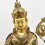 Tibetan Buddhist Copper Alloy with Gold Gilded, Hand Painted Face  19.75" Guru Rinpoche Statue