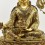 Tibetan Buddhist Copper Alloy with Gold Gilded, Hand Painted Face  19.75" Guru Rinpoche Statue