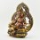 Tibetan Buddhist Gold Gilded Copper Alloy in Oxidation Finish 14" Yellow Dzambhala Statue