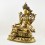 Tibetan Buddhist Copper Alloy with Gold Gilded, Hand Painted Face 21" Green Tara Statue