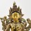 Tibetan Buddhist Copper Alloy with Gold Gilded, Hand Painted Face 21" Green Tara Statue