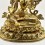 Tibetan Buddhist Copper Alloy with Gold Gilded, Hand Painted Face 21" Green Tara Statue