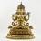 Tibetan Buddhist Copper Alloy with Gold Gilded, Hand Painted Face 21" Chenrezig Statue