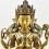 Tibetan Buddhist Copper Alloy with Gold Gilded, Hand Painted Face 21" Chenrezig Statue