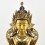 Tibetan Buddhist Copper Alloy with Gold Gilded, Hand Painted Face 20.5" Aparmita Statue