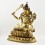 Tibetan Buddhist Copper Alloy with Gold Gilded, Hand Painted Face  20.5" Manjushri Statue