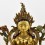 Tibetan Buddhist Copper Alloy with Gold Gilded, Hand Painted Face 19" Green Tara Statue