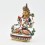 Hand Painted Copper Alloy with 24 Karat Gold Gilded 8.5" Chenrezig Four Armed Avalokiteshvara Statue