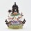 Hand Painted Copper Alloy with 24 Karat Gold Gilded 8.5" Chenrezig Four Armed Avalokiteshvara Statue