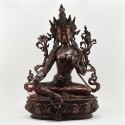 Hand Made Copper Alloy in Oxidation Finish 19" Green Tara / Dholma Statue