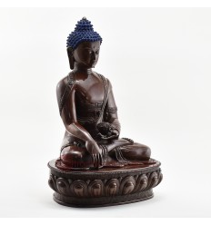 Hand Made Copper Alloy in Oxidation Finish 17.5" Buddha Sakyamuni Statue