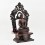 Hand Made Copper Alloy in Oxidation Finish 16.75" Amitabha Buddha on Throne Sculpture