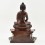 Hand Made Copper Alloy in Oxidation Finish 16.75" Amitabha Buddha on Throne Sculpture