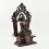 Hand Made Copper Alloy in Oxidation Finish 17" Medicine Buddha on Throne Sculpture