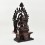 Hand Made Copper Alloy in Oxidation Finish 17" Chenrezig on Throne Sculpture Statue