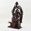 Hand Made Copper Alloy in Oxidation Finish 17" Chenrezig on Throne Sculpture Statue